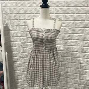 Torrid Black and White Mini Smocked Sundress with Spaghetti Straps